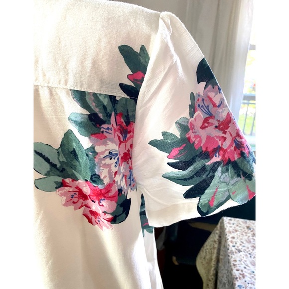 Joules Fifi Cotton Linen Blend Short Sleeve Floral Shift Dress with Pockets - Picture 13 of 16